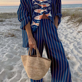 Zairine™ | Leinen-Set mit blauem Koi-Print