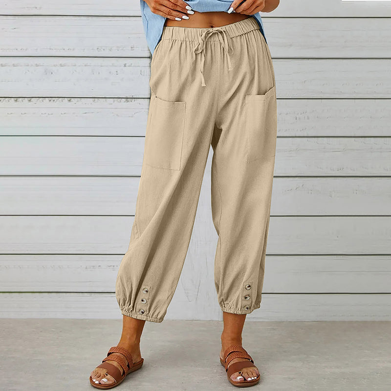 【Baumwolle und Leinen】Lässige bequeme Hose
