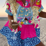 Belina™ | Leinen-Shorts-Set mit Schmetterlings-Print