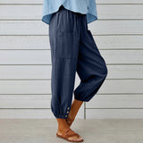 【Baumwolle und Leinen】Lässige bequeme Hose