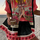 Yseline™ | Shorts-Set aus rosa naturbelassenem Leinen