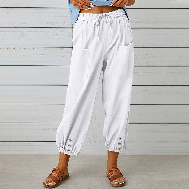 【Baumwolle und Leinen】Lässige bequeme Hose