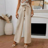 Elegante Einfarbige Weite Hosen
