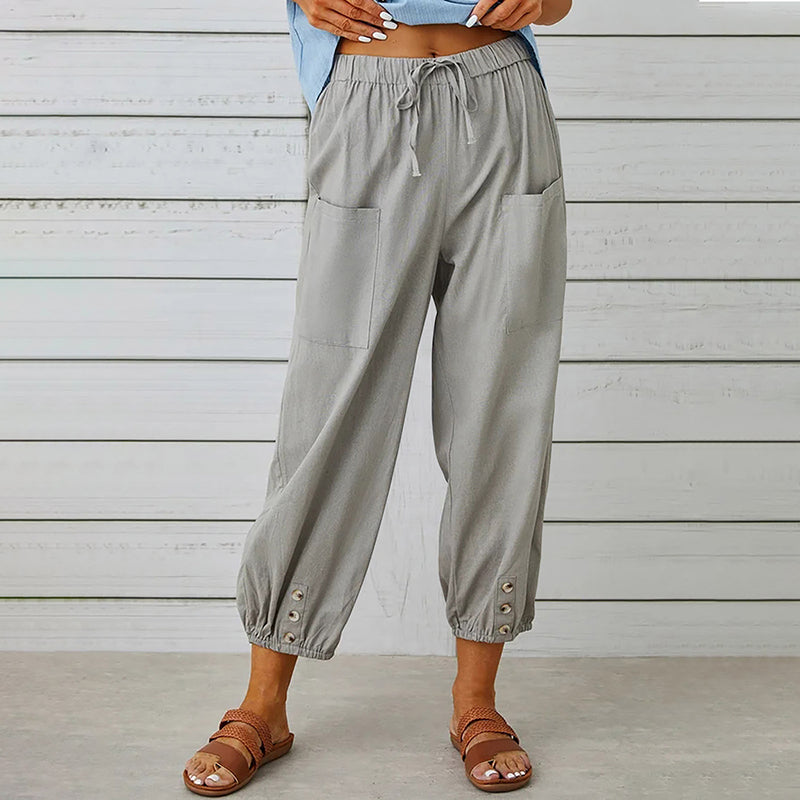 【Baumwolle und Leinen】Lässige bequeme Hose