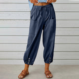 【Baumwolle und Leinen】Lässige bequeme Hose