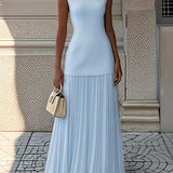 Plissiertes Maxikleid