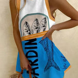 Isoria™ | Minikleid mit blauem Print