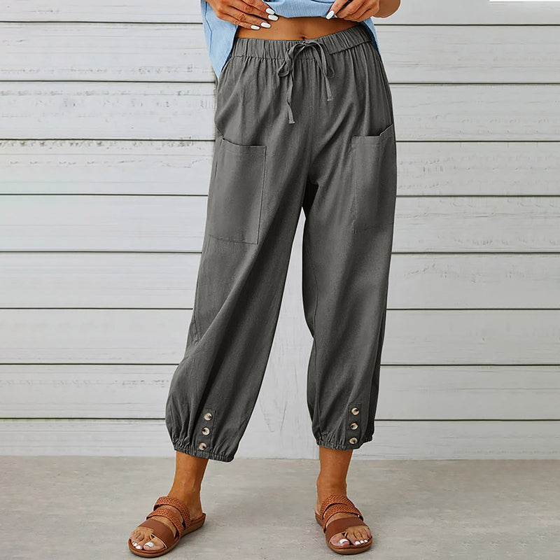 【Baumwolle und Leinen】Lässige bequeme Hose