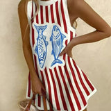 Delara™ | Minikleid mit Fisch-Print