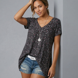 Van Elst Mode® | T-Shirt Flora mit V-Ausschnitt