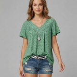Van Elst Mode® | T-Shirt Flora mit V-Ausschnitt