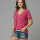 Van Elst Mode® | T-Shirt Flora mit V-Ausschnitt