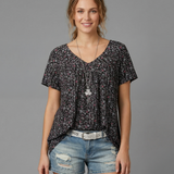 Van Elst Mode® | T-Shirt Flora mit V-Ausschnitt