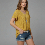 Van Elst Mode® | T-Shirt Flora mit V-Ausschnitt