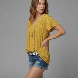 Van Elst Mode® | T-Shirt Flora mit V-Ausschnitt
