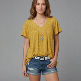 Van Elst Mode® | T-Shirt Flora mit V-Ausschnitt