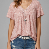 Van Elst Mode® | T-Shirt Flora mit V-Ausschnitt