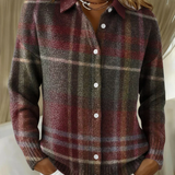 Eleonore | Klassischer karierter Strickcardigan