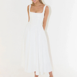 JULIA | Elegantes Midikleid mit eckigem Ausschnitt