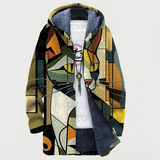Waverly - Katzen geometrischer Druck Cardigan
