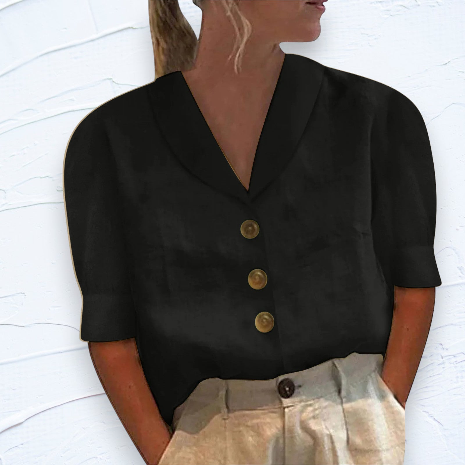 Knopfb blouse mit geknöpftem Vorderteil