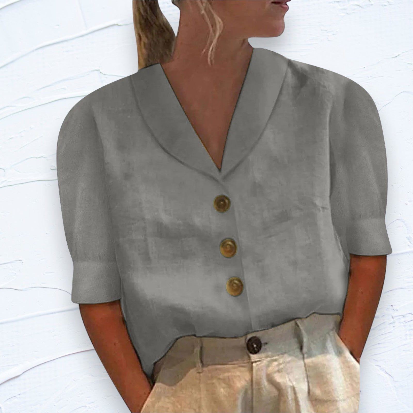 Knopfb blouse mit geknöpftem Vorderteil