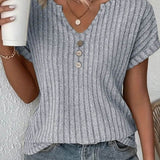 Van Elst Mode® | STRICKBLUSE MIT V-AUSSCHNITT