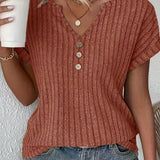 Van Elst Mode® | STRICKBLUSE MIT V-AUSSCHNITT