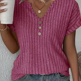 Van Elst Mode® | STRICKBLUSE MIT V-AUSSCHNITT