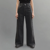Van Elst Mode® | Schwarze Jeans mit weitem Bein