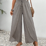 Lisette Hose mit weitem Bein und geometrischem Druck