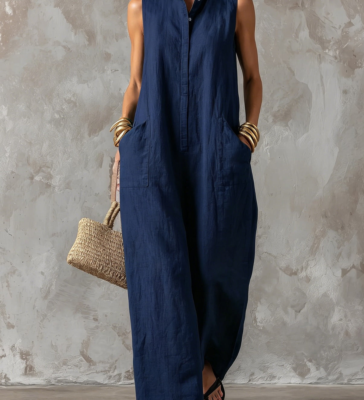 ELEANOR | Lässiger Leinenmischung Jumpsuit