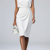 Éloise Drapiertes Midi-Kleid