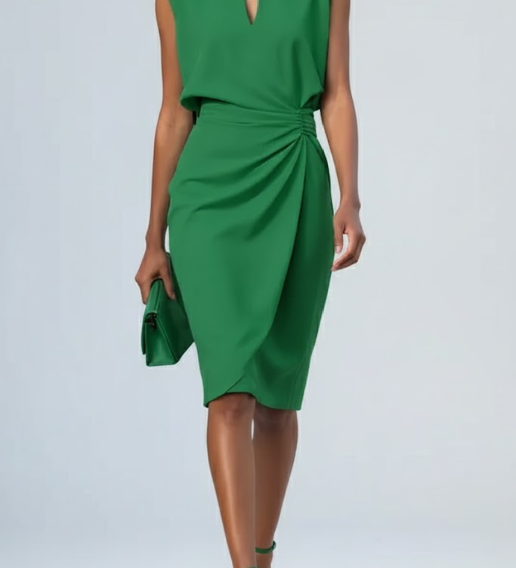 Éloise Drapiertes Midi-Kleid
