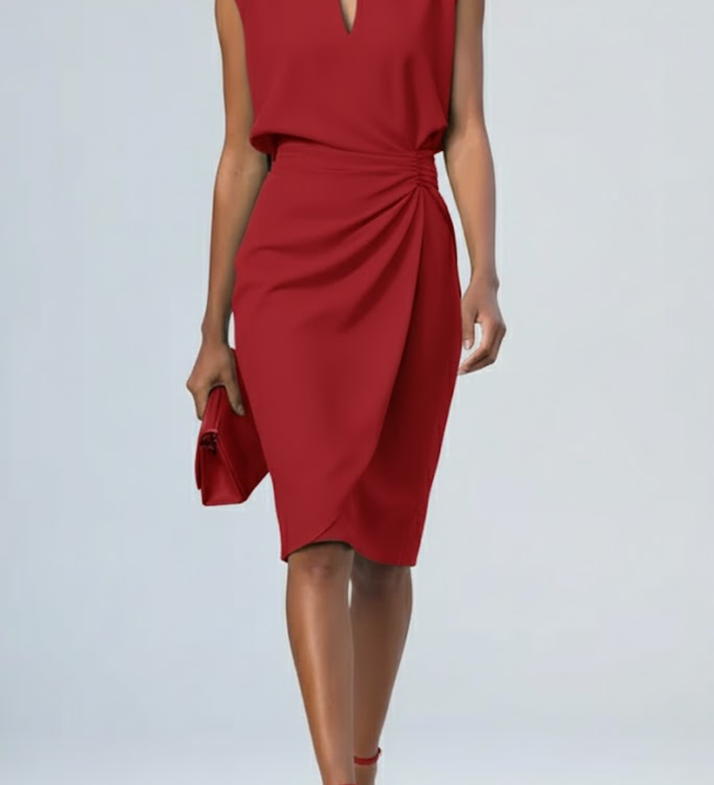 Éloise Drapiertes Midi-Kleid