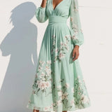 Aurelia Floral Midi Kleid