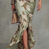 Rosalie Floral Rüsch Midi Kleid