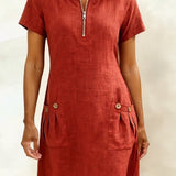Baumwollkleid mit Reißverschluss