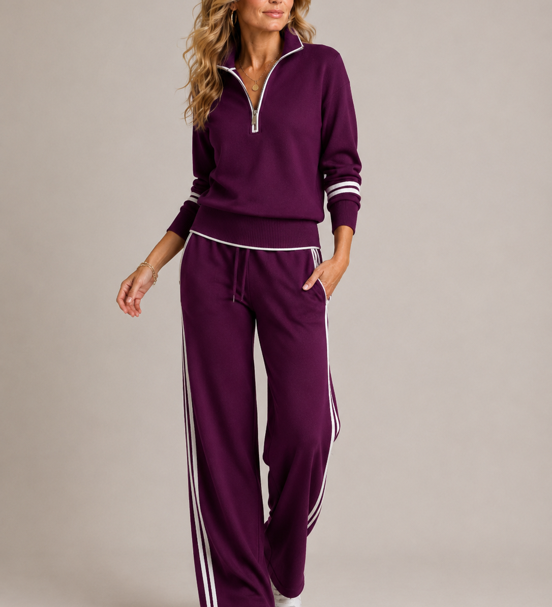 Serena | Zip-Up Sweater Set