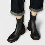 Lara - Damen Gummi- und Kunstlederstiefel