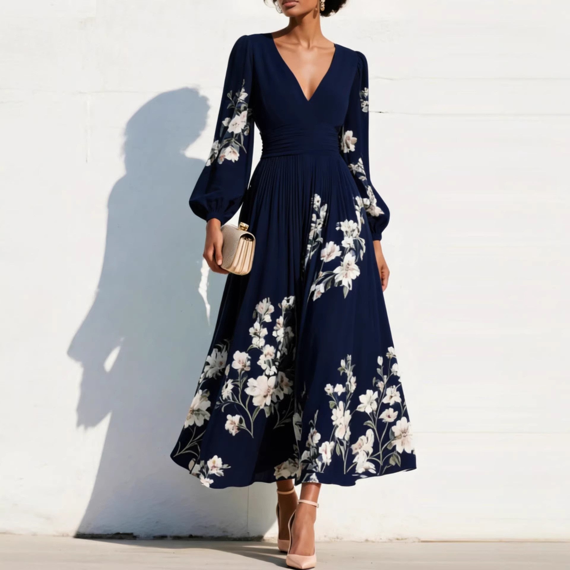 Aurelia Floral Midi Kleid