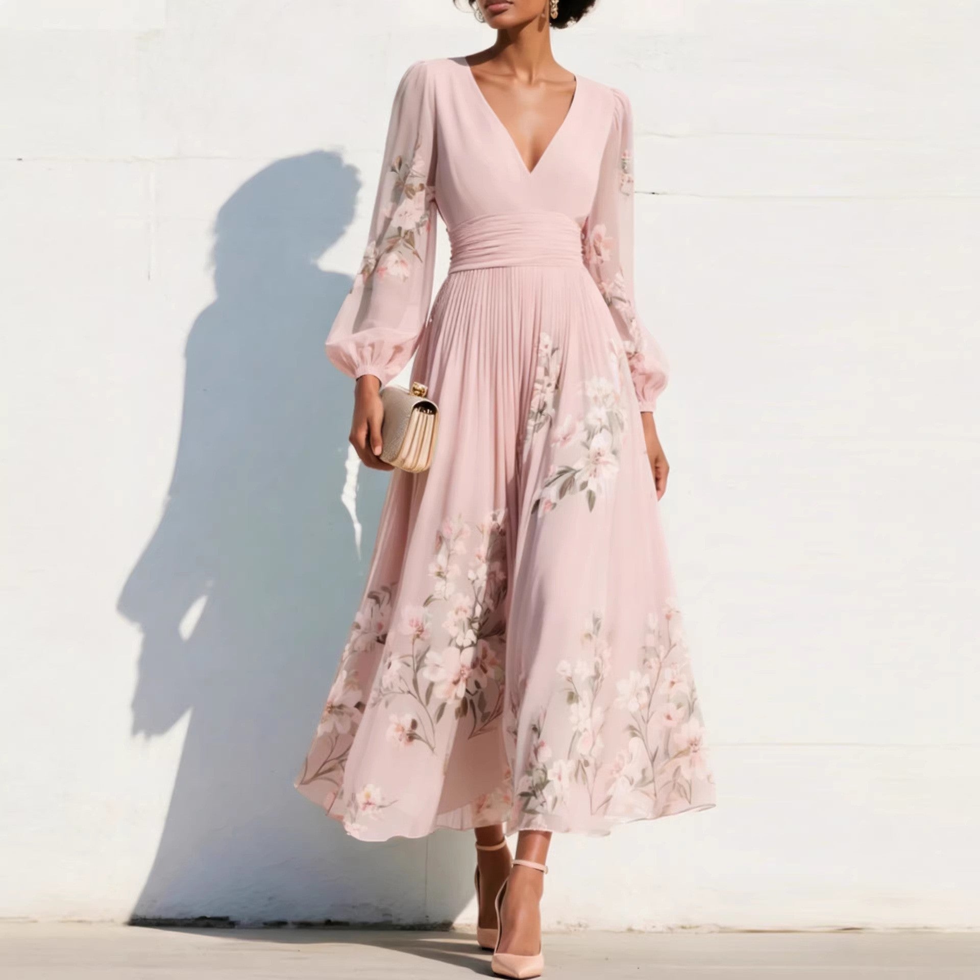 Aurelia Floral Midi Kleid