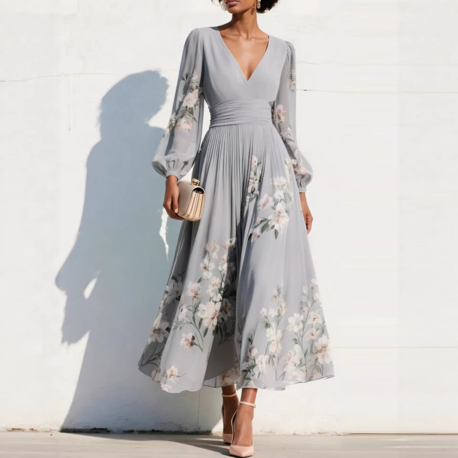 Aurelia Floral Midi Kleid
