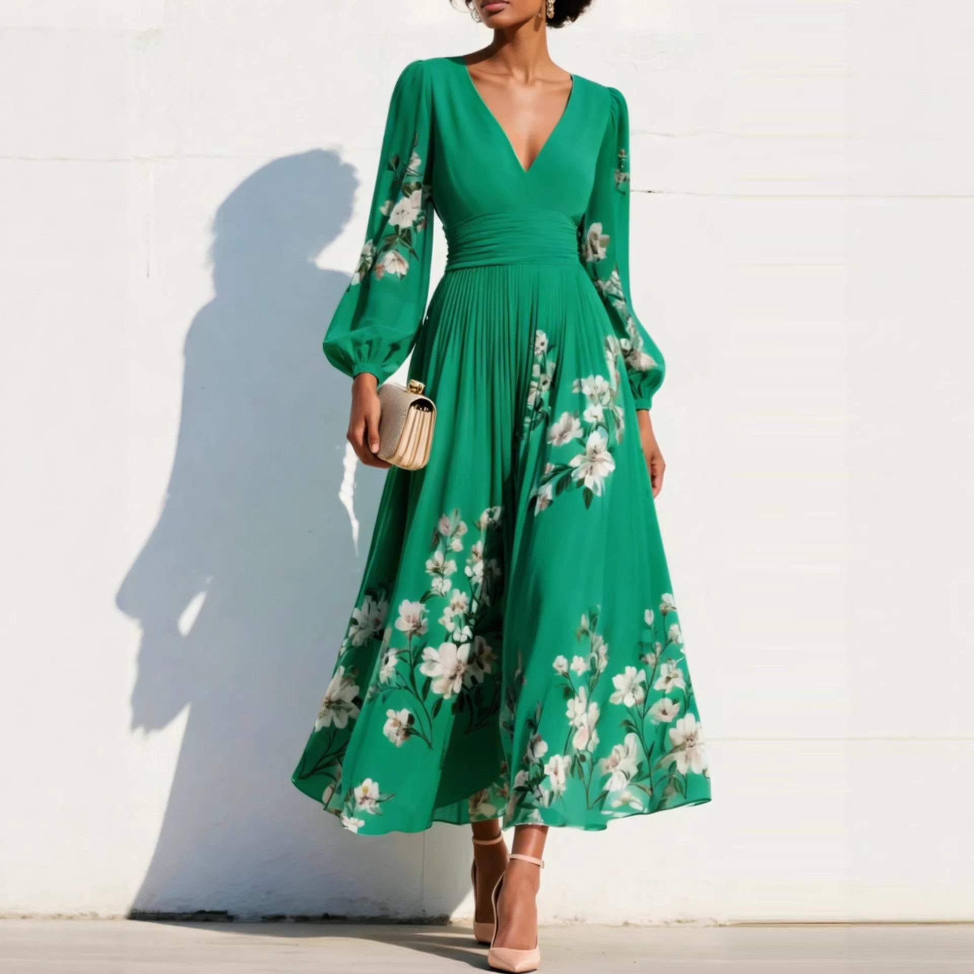 Aurelia Floral Midi Kleid