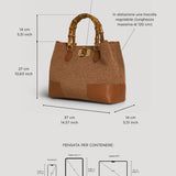 Borsa Bamboo Babe aus Leder und Rafia Limited Edition Leder