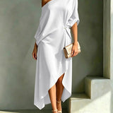 Maëva Ein-Schulter Midi-Kleid