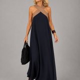 Velora™ | Cross Elegance Maxikleid