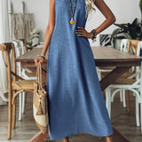 Clara | Ärmelloses Maxikleid