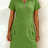 Baumwollkleid mit Reißverschluss