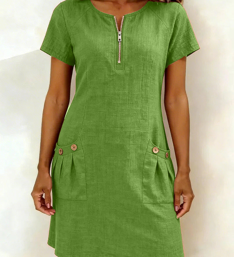 Baumwollkleid mit Reißverschluss